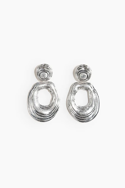 Boucles d'oreilles rainurées avec pendentif