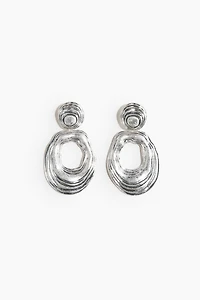 Boucles d'oreilles rainurées avec pendentif