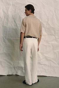 Relaxed-Fit Tailored Linen-Blend Pants