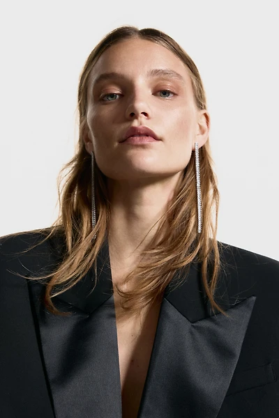 Rhinestone-Chain Earrings