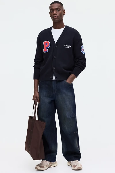 Regular-Fit Embroidered-Motif Cardigan