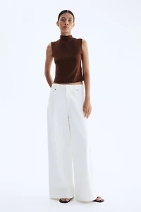 Sleeveless Mock Turtleneck Top