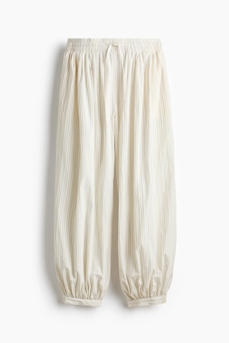 Cotton Balloon-Leg Pants