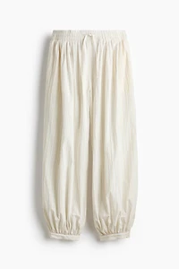Cotton Balloon-Leg Pants