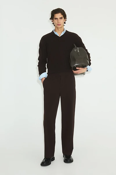 Pantalon large à taille élastique quatre sens