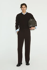 Pantalon large à taille élastique quatre sens