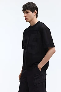 Relaxed-Fit Boxy Mesh T-Shirt