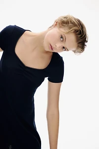 Pointelle-Jersey Dress