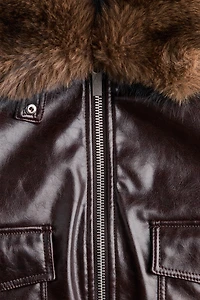 Coated Jacket with Detachable Collar