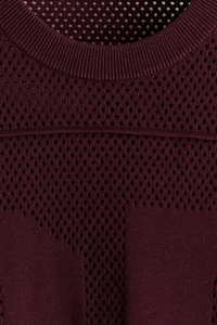 Boxy Relaxed-Fit Open-Knit T-Shirt