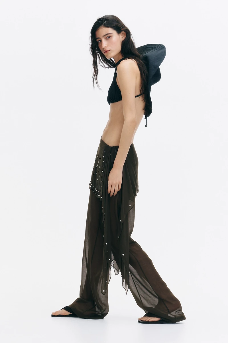 Studded Pants with Layered Skirt