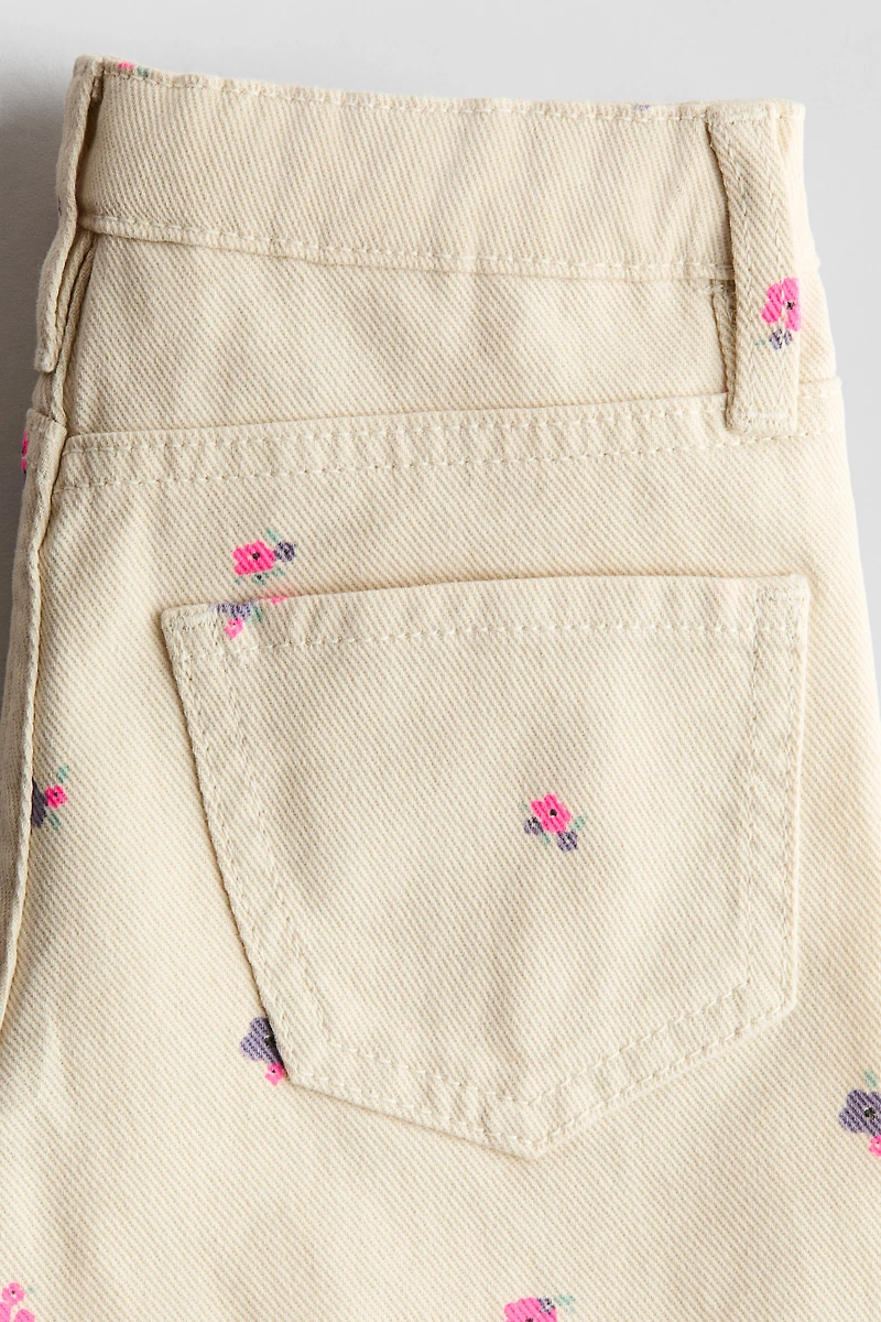 Printed Cotton Twill Shorts