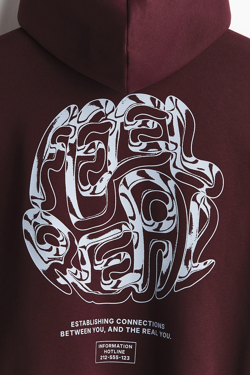 Loose Fit Printed Hoodie