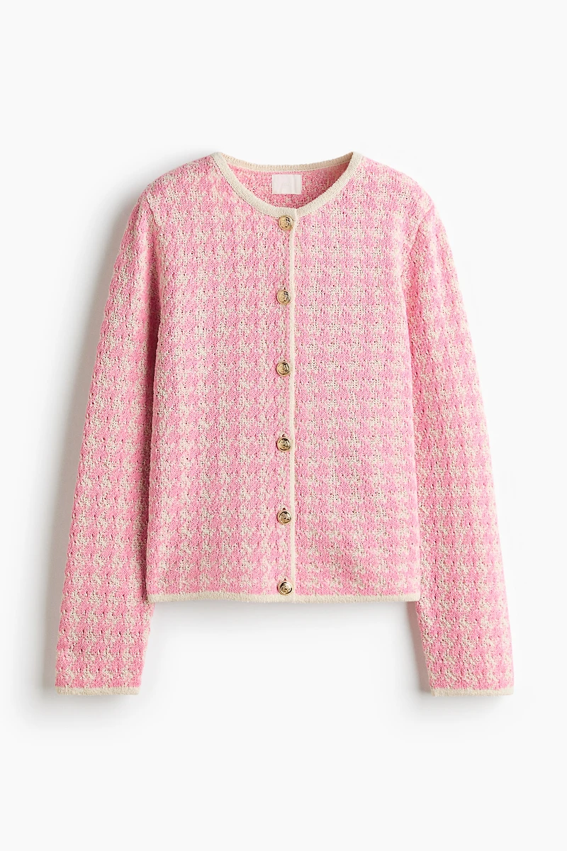 Jacquard-Knit Cardigan