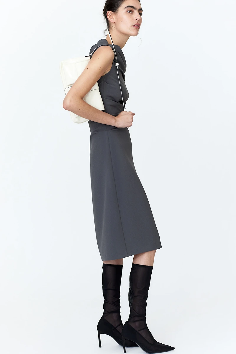Draped Twill Dress