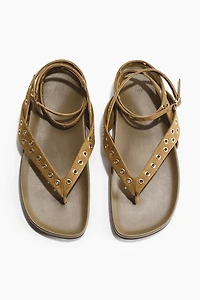 Grommet-Detail Sandals