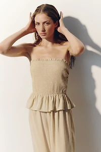 Smocked Bandeau Jumpsuit
