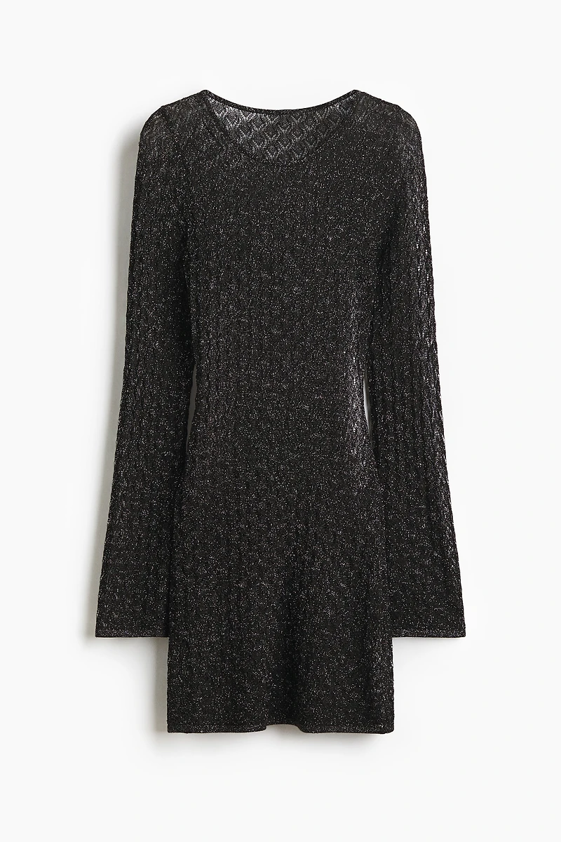 Shimmery Pointelle-Knit Top