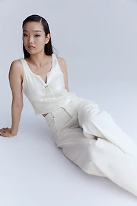Bow-Detail Sequined Top