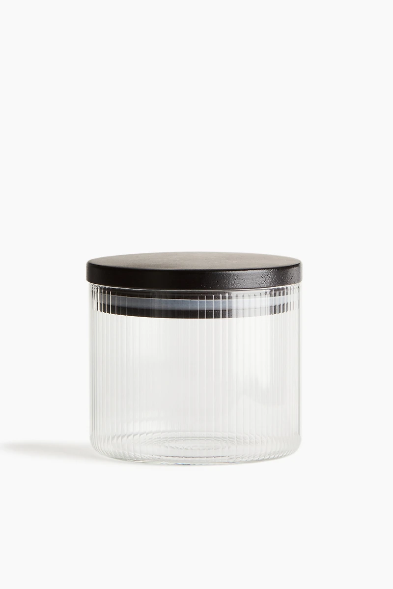 Small Fluted Glass Jar