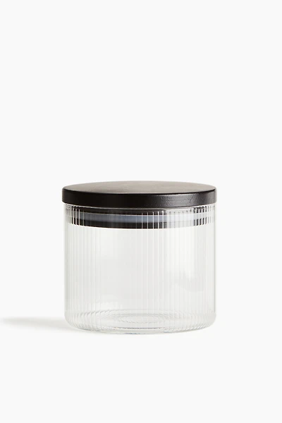 Small Fluted Glass Jar