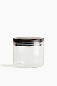 Small Fluted Glass Jar