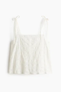 Haut en tissu jacquard avec bretelles à nouer