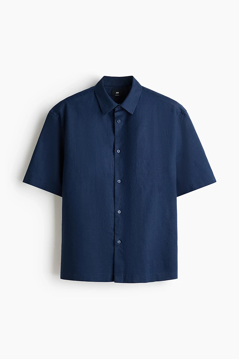 Chemise décontractée en lin mélangé