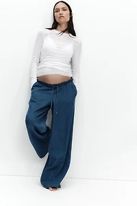 MAMA Wide-Leg Paper-Bag Pants