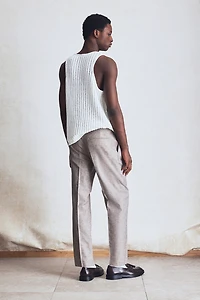 Pantalon habillé coupe classique en lin mélangé
