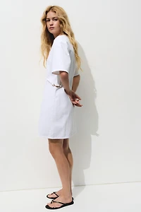 Buckle-Detail Denim Dress