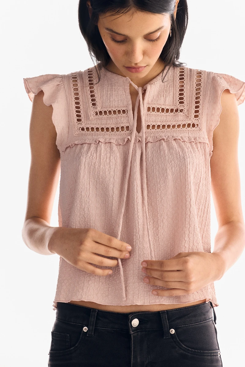 Textured Jersey Top