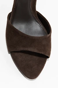 Kitten-Heeled Suede Mules