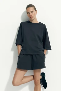 Short-Sleeved Cotton Sweatshirt