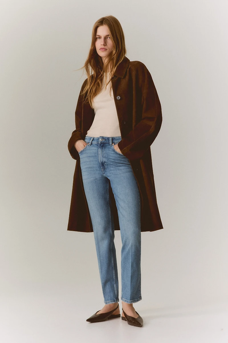 High-Rise Slim Straight Ankle Jeans