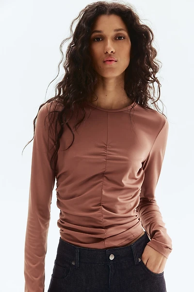 Draped Long-Sleeved Top