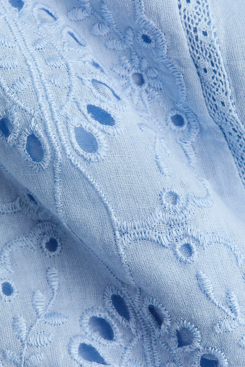 Cotton Dress with Eyelet Embroidery