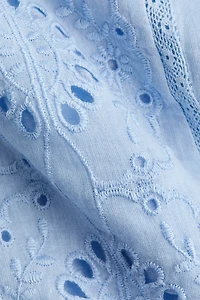 Cotton Dress with Eyelet Embroidery