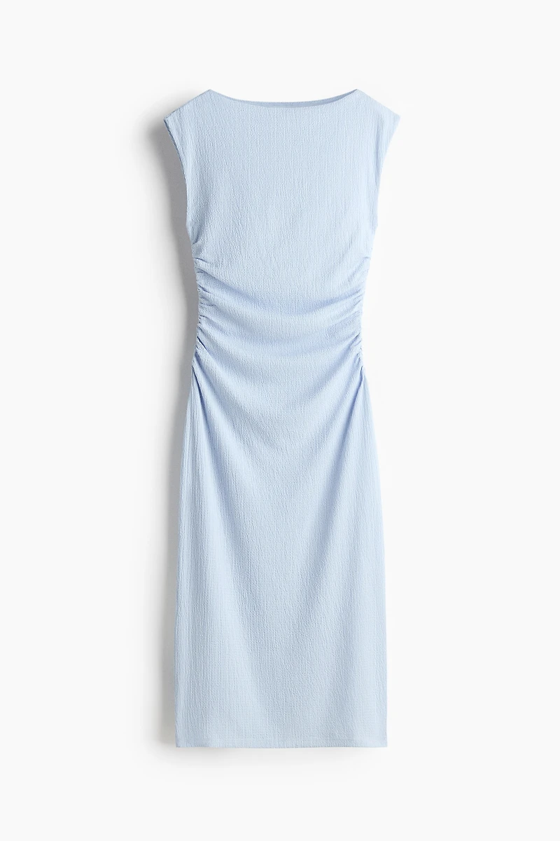 Cap-Sleeved Crinkled Dress