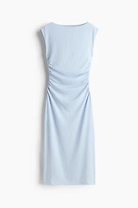 Cap-Sleeved Crinkled Dress