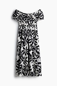 Robe épaules nues en popeline