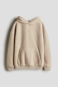 Loose-Fit Teddy Fleece Hoodie