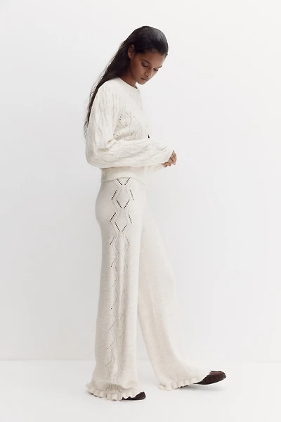 Pointelle-Knit Pants