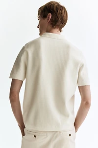 Regular Fit Textured-Knit Polo Shirt