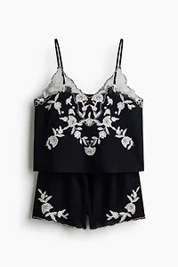 Embroidered Cotton Pajamas