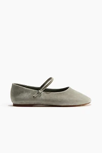 Suede Mary Jane Flats