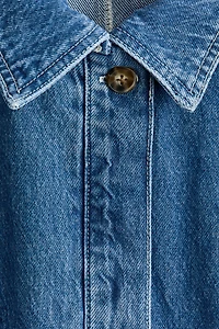 Defined-Waist Denim Shirt