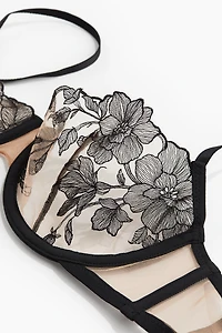 Embroidered Balconette Bra