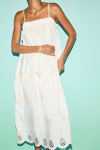 Eyelet-Embroidered Strappy Dress