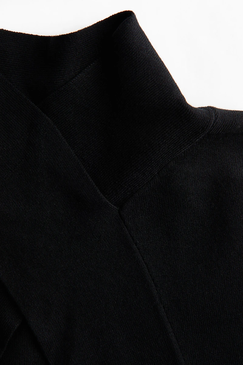 Fine-Knit Mock Turtleneck Top